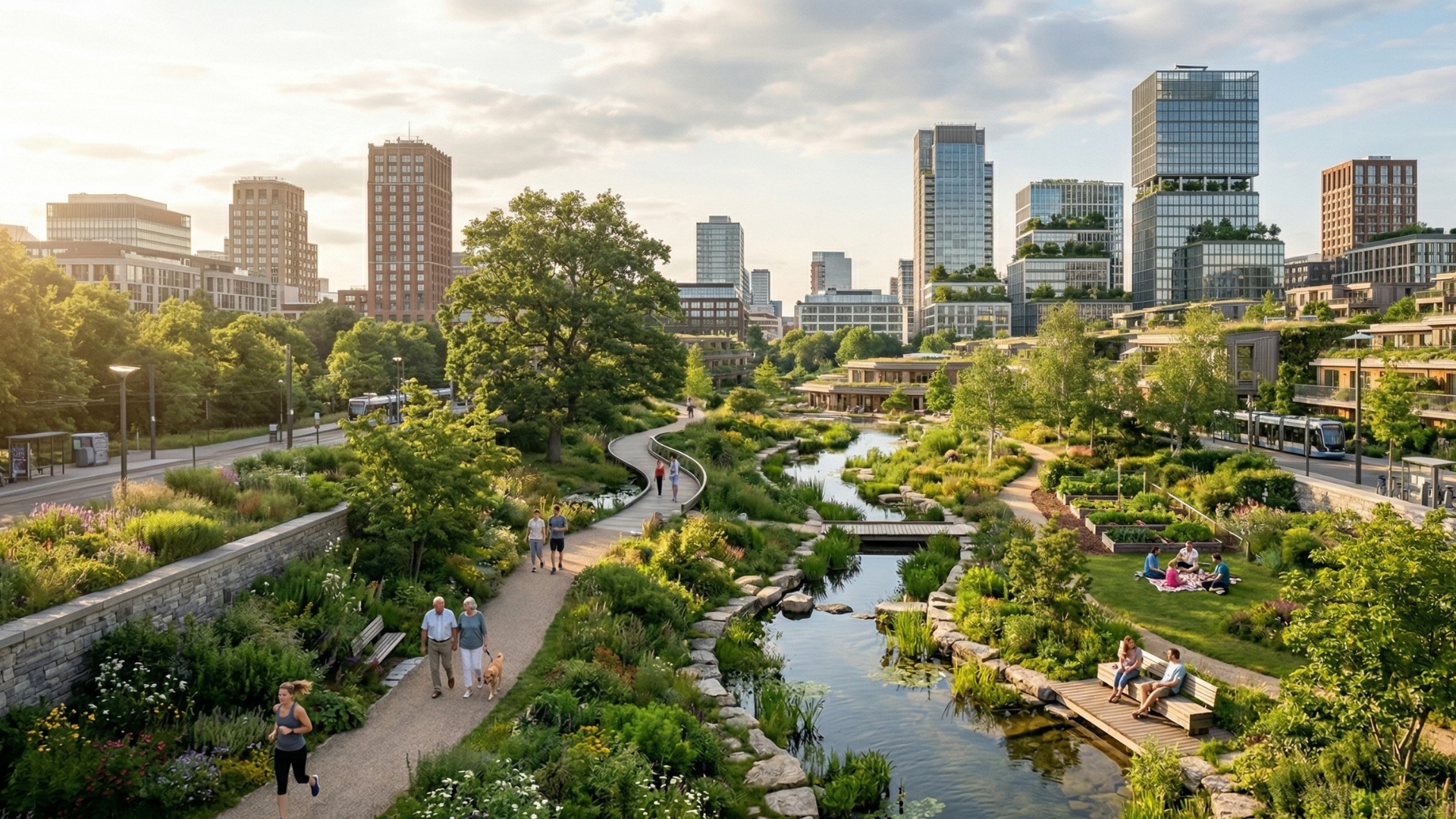 Een gezonde leefomgeving in een stedelijke context.